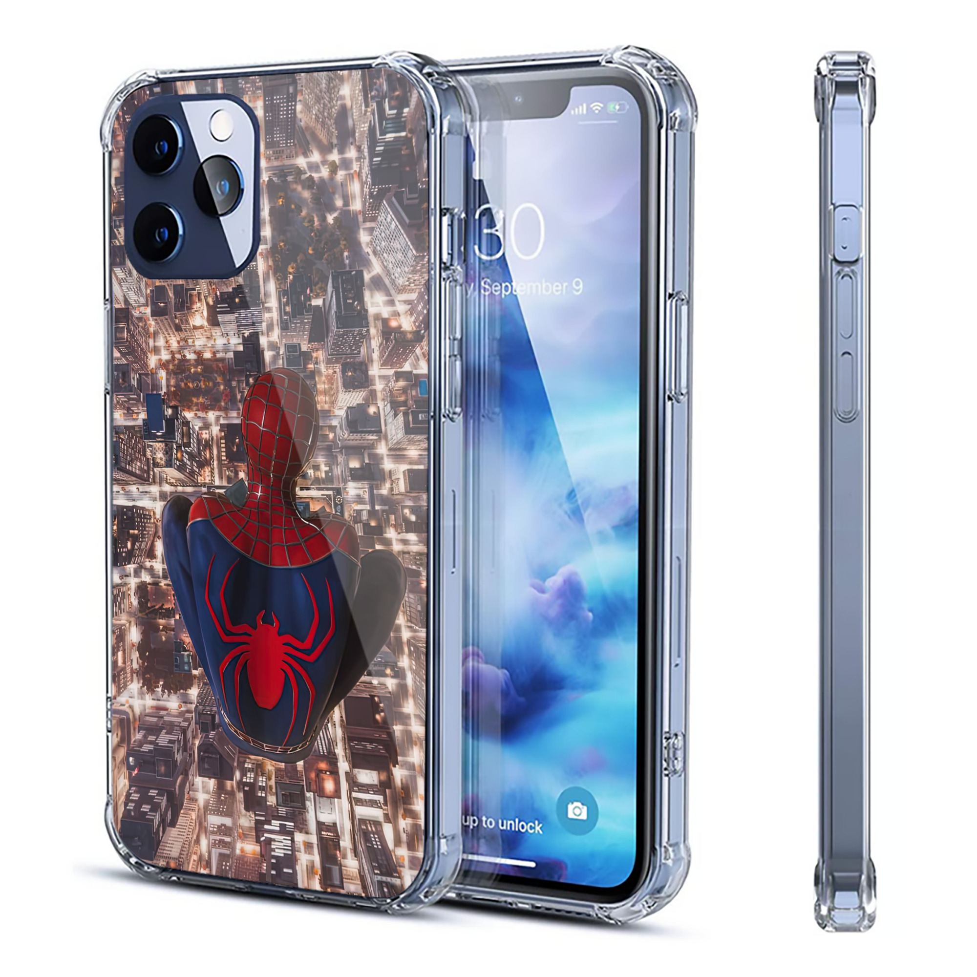 （画像用） Spider Man スパイダーマン 【iPhone 12シリーズ対応】透明スマホケース（クリアソフトケース）